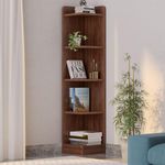 Wakefit Book Shelf for Home | 1 Year Warranty | 5 Shelves, Book Shelf, Book Stand, Book Shelf for Home Library, Multipurpose Rack, Diwali Gifts, Engineered Wood, Grain Finish (Prose, Walnut)