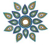 Kriwin Acrylic Rangoli with T light holder(15 inch, Blue)