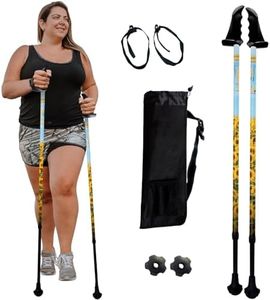 York Nordic Big and Tall Motivator Walking Poles for Balance and Rehab - 2 Pieces - Strong Push Button Locks, Detachable Rubber Feet, Travel Bag - for Heights 4' up to 7' feet and Weights up to 500lbs