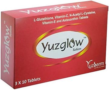 Yuzglow | Glowing Skin | 1000mg L-Gluthathione | Skin Whitening | Fairness & Skin Glow Tablets