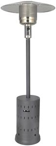 Golden Flame Outdoor Natural Gas Patio Heater | 45,000 BTU | Anti-Tilt and Safety Shut-Off | Residential and Commercial | Includes Mobility Wheels | Hammered Silver/Pewter