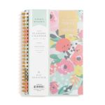 Day Designer 2024-2025 Academic Year Weekly and Monthly Planner, for Work and School, Floral Pattern, 5" x 8", Secret Garden Mint