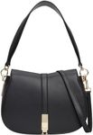 Tommy Hilfiger Women's Heritage Saddle Bag with Handle, Black (Black), One Size