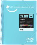 Grafoplás 39226033 Clear A4 Light Blue Polypropylene Protective Covers 60 Pockets I Like Smile