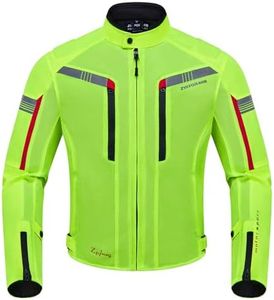 Zyxformis Motorcycle Jacket for Men, CE Armored Mesh Motorbike Jacket for Summer, Breathable Protective Gear for Motorcycling