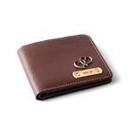 The Giftician Men's personalized wallet | customised stylish slim leather purse with name & charm | unique anniversary birthday gift for men boy love husband bf brother (Brown)