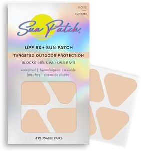 Sun Patch, Reusable Sunblock Patches for Nose, 100% Silicone Sunscreen Nose Patches for UV Protection, Face Stickers with UPF 50, 1 Pack/4 Patches, Sunkiss (Nude) (Golf, Surf, Swim, Ski & Snow)