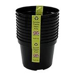 Kingston Tools Premium Recycled Plastic Garden Planter Pot – Heavy Duty Plant Flower Pots – Indoor Outdoor Home Décor Gardening Planters – Capacity: 2L, Black – Pack of 10