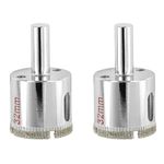 UPTODATETOOLS Pack of 2 32mm Diamond Drill Bit, Diamond Hole Saw, Glass Drill Bit, Tile Hole Saw Suitable for Ceramic Glass Tile Porcelain Marble