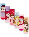 Disney Princess Girls Socks - Pack of 6 | Kids Multicoloured Character Socks | Snow White Ariel Belle Rapunzel Graphic Footwear | Comfortable Childrens Sock Set Bundle Movie Merchandise Gift