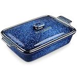 vancasso Starry 3.8 Quart Casserole Baking Dish, Large Lasagna Pan with Lid, 9x13 inch Stoneware Casserole with Lid, Microwave, Dishwasher Safe, Blue