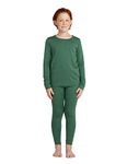 LAPASA Boy's Thermal Underwear Set, Fleece Lined Kids Base Layer Long Sleeve Soft Top & Bottom B03, Dark Green, 13 Years