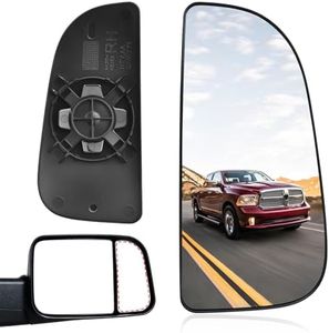 TOP-MAX 68067730AA Ram Passenger Right Side Lower Mirror Glass Replacement for 2010-2020 Dodge Ram 1500 2500 3500 4500 5500 Towing Mirror Model, Right Pass Convex Lower Mirror Glass with Bracket