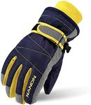 TRIWONDER Ski Gloves Kids Cold Weather Winter Warm Gloves Windproof Thermal Fleece Outdoor Snowboard Snow Gloves Mittens for Boys Girls Children (Blue, M (8-10 Years Old))