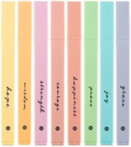 DiverseBee Bible Highlighters with Soft Chisel Tip, 8 Pack Assorted Colors Pens No Bleed, Quick Dry Highlighters Set, Cute Aesthetic Markers, Bible Study Journaling Supplies and Accessories (Pastel)