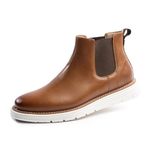 Cusolemore Chelsea Boots Mens Sporty Dress Ankle Boots for Men Fashion and Casual Style, Lightweight Non Slip Rubber EVA Outsole BROWN 10