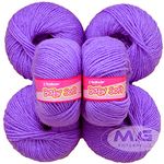 M.G. Enterprises Baby Wool for Knitting — Iris (Pack of 6)| Craft Crochet Yarn | Needle Thread for Crafting | 100% Soft Acrylic Wool | Soft Fingering Crochet | Flexible & Durable for Babies