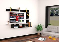 DAS Bellatrix Wall Mount Engineered Wood Tv Entertainment Unit/With Set Top Box Stand And Wall Shelf Display Rack For Living Room Black & White (Ideal For Up To 55" Screen)