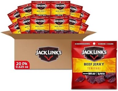 Jack Link's Teriyaki Beef Jerky Multipack - (20 Pack) 0.625 oz Bags - Ready to Eat Real Meat Protein Snacks - 7g Protein per Serving - Made with 100% Real Beef