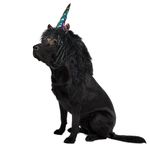 Onmygogo Funny Pet Moose Costumes for Dog, Cute Furry Pet Wig for Halloween Christmas, Pet Clothing Accessories (L, Black Unicorn)