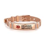 LSxAB Red Medical Alert Bracelet for Women Men's Emergency Health Alert Rose Gold Adjustable Wristband Bracelets