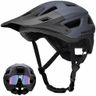 Favoto Casque de Vélo Tout-Terrain - Technologie Double Inmould Casque VTT Cyclisme Léger avec Visière pour Adultes Certifié CE L 59-61cm Réglable Titane