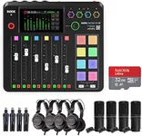 Rode RODECaster Pro II Integrated Audio Production Studio Bundle with 4x Zoom ZDM-1 Podcast Mic Pack and 32GB microSDHC Memory Card