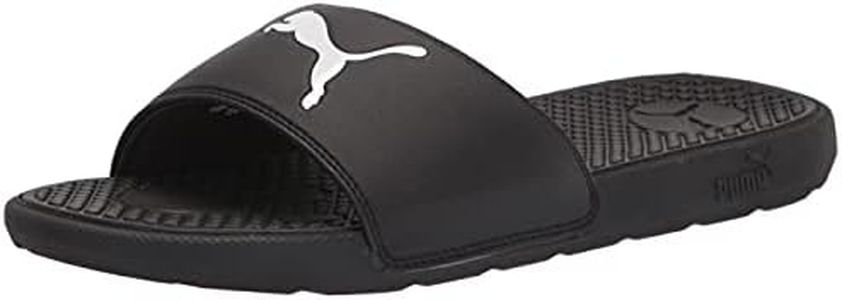 PUMA Womens Cool Cat 2.0 Slide Sandal, Black/White, 7