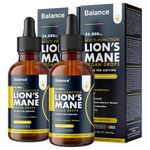 Lions Mane Supplement Liquid Drops - High Strength of 24,000mg per 60ml Bottle at 4X Concentration - Vegan - 2 Month Supply of Premium Lions Mane Extract - Made in UK by Balance (Double Pack)