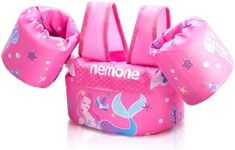 NEMONE Toddler Swim Vest for 22-70 lbs Kids Floaties Swim Jacket with Arm Water Wings for Girls Boys 2 3 4 5 6 7 Years Old Sea Beach Pool