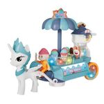 Amitasha Unicorn Ice Cream Cart Pretend Play Musical Trolley Toy Set for Kids with Colorful Flashing Lights and Music, for Girls