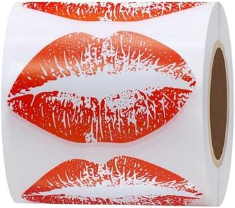 Hybsk Red Kissing Lips Removable Body Stickers Total 300 Per Roll (Glossy Paper)