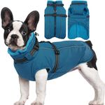 Lelepet Dog Coat Winter Warm Dog Jacket with Harness Built in, Windproof Dog Fleece Lined Coat for Small Medium Large Dogs, Reflective Dog Cold Weather Vest Snowsuit with Adjustable Buckle, Blue XS