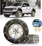 NEOCHIAEVO Auto Fixing Tightening Snow Chains, Tire Chains for Car, Pickup Truck, or SUV, Multi-Weather Universal Emergency Tire Traction Chain, Easy installation, Set of 2 - HKN150