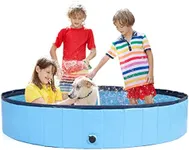 63'' Dog Pool for Large Dogs, Foldable Dog Pool Large Kiddie Pool, Swimming Pool Bathing Tub for Kids Dogs Cats