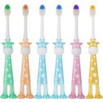 6 Packs Kids Toothbrushes, TACYKIBD Soft Bristle Toddler Toothbrush, Children's Manual Toothbrushes with Suction Cup for Storage, Independent Packaging Tooth Brush for Girls and Boys 3-12 Years