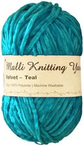 100g Malli Velvet Knitting Yarn Crochet Craft Super Soft Fine Chunky Threat Ball (Teal)