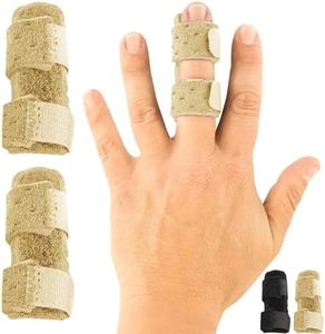 Vive Finger Splint (2 Pack) - Universal Finger Straightener - Broken and Trigger Finger Splints - Finger Brace for Arthritis pain and Support - Sprain Relief for Middle, Index, Ring, Pinky Fingers (Beige)