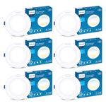 Philips 10-watt 3 Colours in 1 LED Downlighter | Starfit 3 Colours in 1 LED Downlighter for Home & Decoration | Colour : Tunable White, Pack of 6