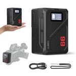 Came-TV V Mount Battery MINI 99C 6900mAh 99Wh 14.4V, V Lock Battery with 65W PD Type C Fast Charging 1.5 Hours/D Tap/USB A/Dual DC Ports/BP/OLED Display for Camera Camcorder Monitors LED Light Drones