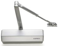 Sophia Door Closer Commercial Heavy Duty DK4000 Automatic Door Closer Adjustable Size 1-6, Grade 1 Auto Hydraulic Door Closer Hinge for Medium Traffic Areas - ADA Compliant & UL Listed, Silver