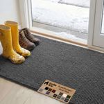 GORILLA GRIP Ultra Absorbent Grippy Doormat for Muddy Dog Paws, 48x30 Machine Washable Soak Stopper Rugs Cleaner Floors, Bed Mat for Dirty Dogs, Indoor Entrance Door Rug Pet Bed Mats Charcoal
