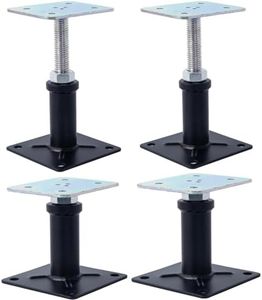 YMSZGBZG 8 Pack Adjustable Floor Jack,Mini Screw Jack,Telescoping Jack for Temporary Support,RV Step Stabilizer,Post 4" to 6-3/4 "(Black)
