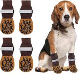 PETANGEL 4Pcs Non Slip Dog Socks with Grippers Prevent from Licking Paws, Anti-Slip Medium Dogs Grip Socks for Senior Dogs on Hardwood Floor (Size:- S: L*W: 14cm*5cm)