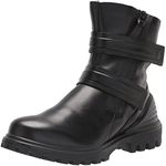 ECCO Women's Tredtray Moto Fashion Boot, Black, 8-8.5