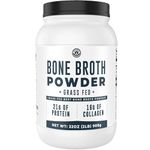 Bone Broth Powder, 2lb Pure Grass Fed Beef Bone Broth Protein Powder. Unflavored, Contains Collagen, Glucosamine & Gelatin, Paleo, Keto, Gut-Friendly, Non-GMO, Dairy Free. 32oz