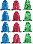 Demoda Drawstring Sack Bag (Set of 12) Birthday Return Gifts for All Age Group (Red Blue Green)