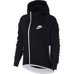 Nike Women's Sportswear Tech Fleece Hooded Full Zip Cape, Black (Black/White), S