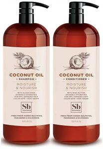 Soapbox Shampoo and Conditioner Set with Coconut Oil, Jojoba Oil, Aloe and Shea Butter to Moisturize and Nourish for All Hair Types, 1 Liter Each (Pack of 2)