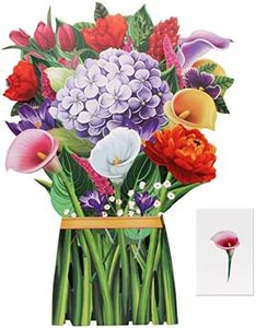Paper Flower Bouquet 3D Pop Up Cards, Hydrangeas Bouquet Popup Greeting Cards Mothers Day Card 12 Inch Pop Up Flower Card Birthday Cards with Note Card and Envelope Women Men Mother Birthday Gif